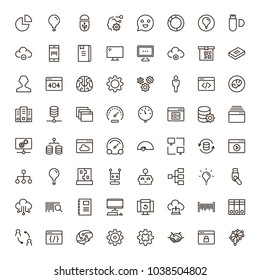 Machine learning icon set. Collection of high quality black outline logo for web site design and mobile apps. Vector illustration on a white background.