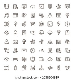 Machine learning icon set. Collection of high quality black outline logo for web site design and mobile apps. Vector illustration on a white background.