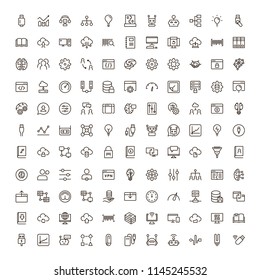 Machine learning icon set. Collection of high quality black outline logo for web site design and mobile apps. Vector illustration on a white background.