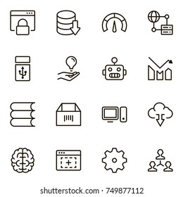 Machine learning icon set. Collection of high quality black outline logo for web site design and mobile apps. Vector illustration on a white background.