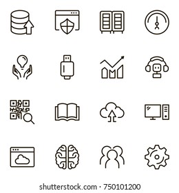 Machine learning icon set. Collection of high quality black outline logo for web site design and mobile apps. Vector illustration on a white background.