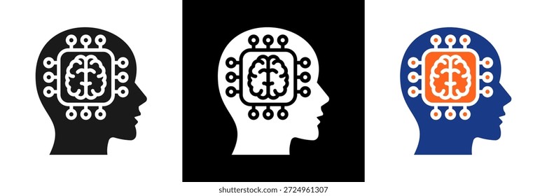 Machine Learning Icon Set Glyph Vector Illustration