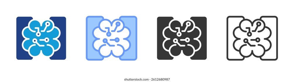 Machine Learning icon set multiple style collection