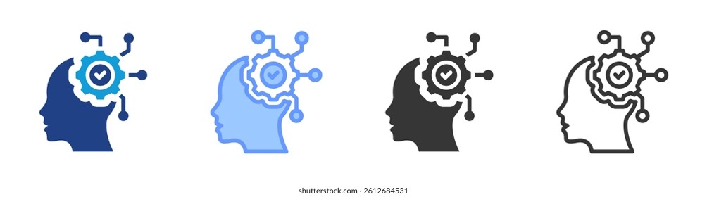 Machine Learning icon set multiple style collection