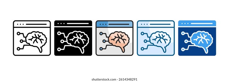 Machine Learning Icon Set Multiple Style Collection