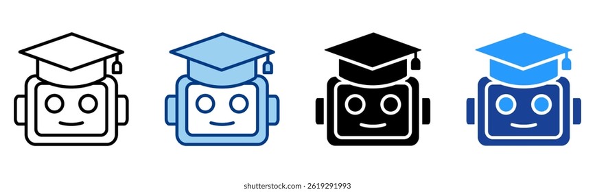 Machine Learning Icon Single Vector Collection