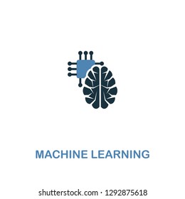 Machine Learning icon in two colors design. Premium style design from artificial intelligence collection. UX and UI. Pixel perfect machine learning icon including including logo, branding.
