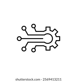 Machine learning icon Vector logo outline