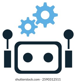 Machine learning icon vector representing AI-driven data processing and pattern recognition. Perfect for automation, analytics, artificial intelligence, big data, and futuristic technology