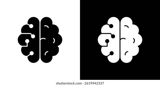 Machine learning icon vector, solid logo illustration, pictogram