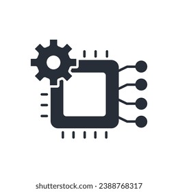 machine learning icon. vector.Editable stroke.linear style sign for use web design,logo.Symbol illustration.