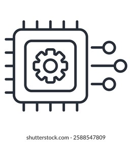 machine learning icon. vector.Editable stroke.linear style sign for use web design,logo.Symbol illustration.
