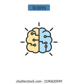 machine learning icons  symbol vector elements for infographic web