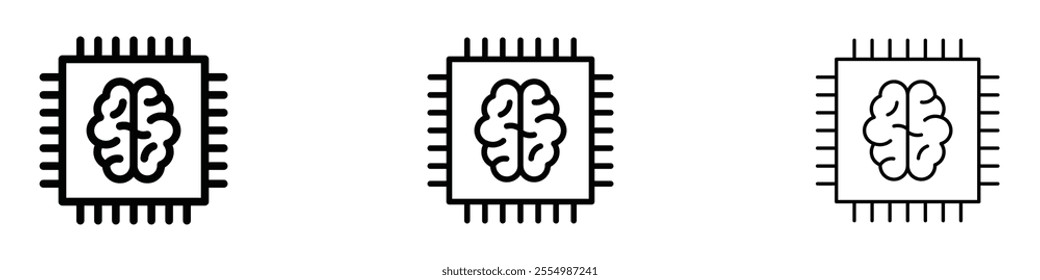 Machine learning icons in tree different stroke sizes
