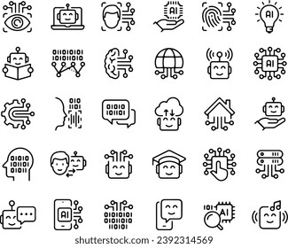 Machine Learning icons vector design