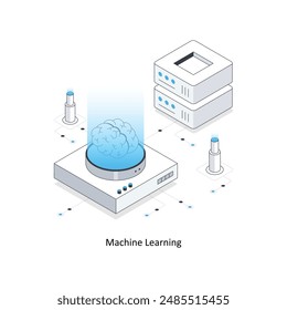Machine Learning isometric stock illustration. EPS File stock illustration