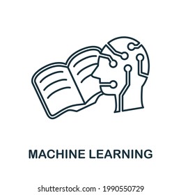 Machine Learning line icon. Creative outline design from artificial intelligence icons collection. Thin machine learning icon for infographics and banner