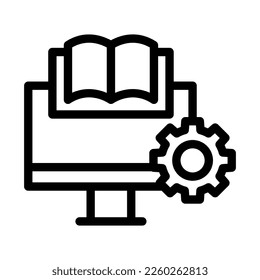 machine learning line icon illustration vector graphic