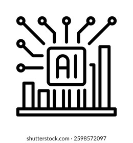 Machine Learning line icon. linear style sign for mobile concept and web design. Outline vector icon. Symbol, logo illustration. Vector graphic