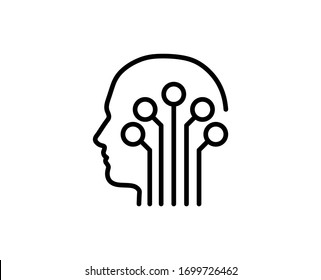 Machine learning line icon. Vector symbol in trendy flat style on white background. Web sing for design.