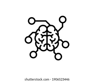 Machine learning line icon. Vector symbol in trendy flat style on white background. Web sing for design.