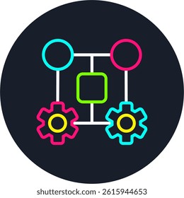 Machine Learning Line Multi Colour Circle