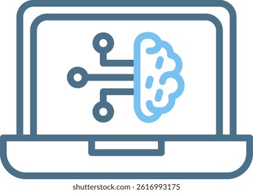 Machine Learning Line Two Colour Icon