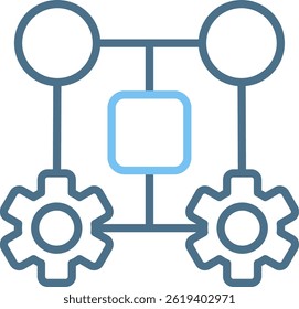 Machine Learning Line Two Colour Icon