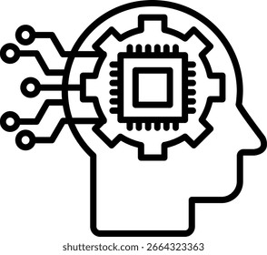 Machine learning Line vector Icon Design
