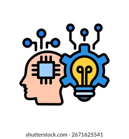 Machine Learning Lineal Color Icon