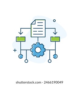 Machine Learning, ML,Data Mining Vector Illustration Icon Design