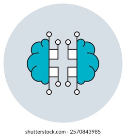 Machine Learning Model Icon, Building and Optimizing Effective Machine Learning Models, Mastering the Art of Machine Learning Model Development, vector