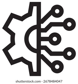 Ícone de vetor moderno de aprendizado de máquina - Modelo de símbolo de ilustração mínima para design de interface de usuário de aplicativo móvel da Web