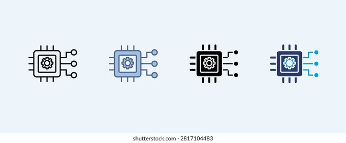 Machine Learning Multiple Icon Illustration Vector