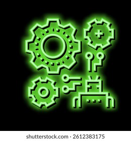 machine learning neon light sign vector. machine learning illustration