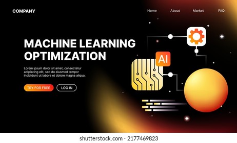 Machine Learning Optimization Website Isometric Template. Vector illustration