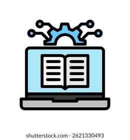 Machine Learning outline color, mini illustration icon. use for modern concept, print, UI, UX kit, web and app development. Vector EPS 10, related to artificial intelligence, technology theme