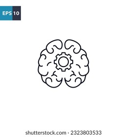 Machine learning outline icon Vector illustration