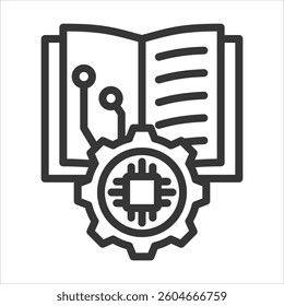 Machine Learning Outline Icon Vector Illustration