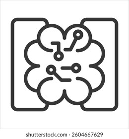 Machine Learning Outline Icon Vector Illustration