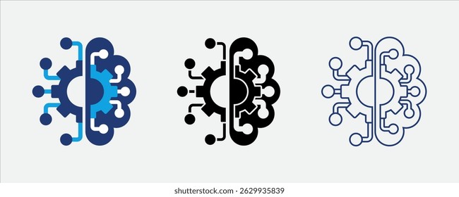 Ícone de processo de aprendizado de máquina para desenvolvimento de IA