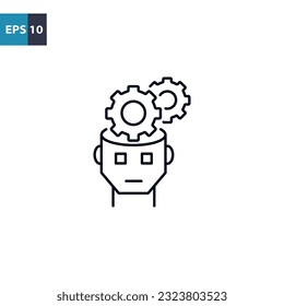 Machine learning robot outline icon Vector illustration
