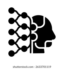 machine learning solid style icon