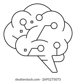 Machine Learning Super Intelligence Vector Icon Illustration