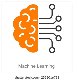 Machine Learning and technology icon concept