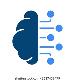 Machine Learning Vector for Business Intelligence. AI technology automation illustration, predictive model concept, future innovation design.