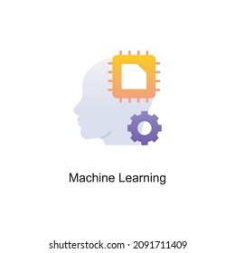 Machine Learning vector Gradient Icon Design illustration. Digitalization and Industry Symbol on White background EPS 10 File