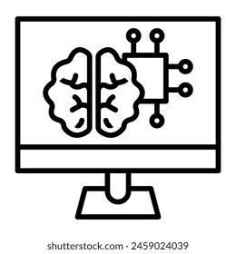 Machine Learning Vector Line Icon Design