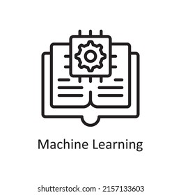 Machine Learning vector outline Icon Design illustration. Artificial Intelligence Symbol on White background EPS 10 File