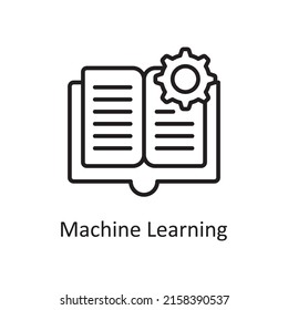 Machine Learning vector outline Icon Design illustration. Data Analytic Symbol on White background EPS 10 File